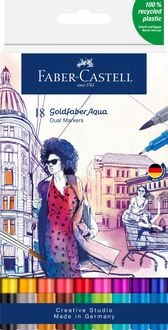 Produktbild: Faber-Castell Tuschestift Dual Marker Goldfaber Aqua, 18er Set