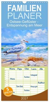 Produktbild: Familienplaner 2027 - Ostsee-Gefl&uuml;ster - Entspannung am Meer mit 5 Spalten (Wandkalender, 21 x 45 cm) CALVENDO