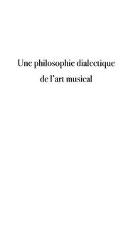 Produktbild: Une philosophie dialectique de l'art musical