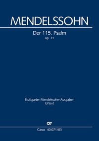 Produktbild: Der 115. Psalm (Klavierauszug)