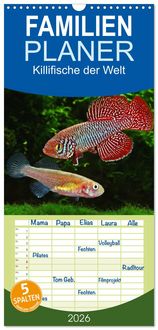 Produktbild: Familienplaner 2026 - Killifische der Welt mit 5 Spalten (Wandkalender, 21 x 45 cm) CALVENDO
