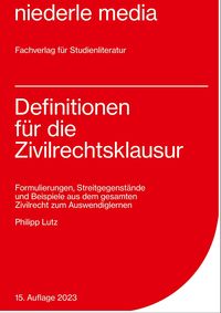 Produktbild: Definitionen f&uuml;r die Zivilrechtsklausur - 2023