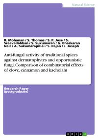 Produktbild: Anti-fungal activity of traditional spices against dermatophytes and opportunistic fungi. Comparison of combinatorial effects of clove, cinnamon and k