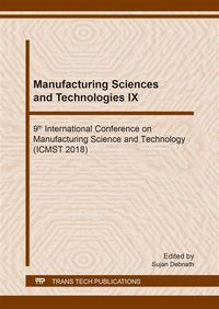 Produktbild: Manufacturing Sciences and Technologies IX