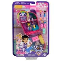 Produktbild: Polly Pocket Bubble Tea-Pandaschatulle mit 2 kleinen Puppen und Panda, tierisches Spielzeug mit Lebensmittel-Zubehörteilen