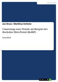Produktbild: Umsetzung eines Portals am Beispiel des Bocholter Hiwi-Portal (BoHiP)