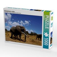 Produktbild: CALVENDO Puzzle Elefantenherde in Afrika | 1000 Teile Lege-Gr&ouml;&szlig;e 64x48cm Foto-Puzzle f&uuml;r gl&uuml;ckliche Stunden