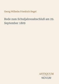Produktbild: Rede zum Schuljahresabschlu&szlig; am 29. September 1809