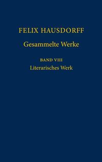 Bild vom Artikel Felix Hausdorff - Gesammelte Werke Band 8 vom Autor Felix Hausdorff