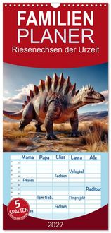 Produktbild: Familienplaner 2027 - Riesenechsen der Urzeit mit 5 Spalten (Wandkalender, 21 x 45 cm) CALVENDO
