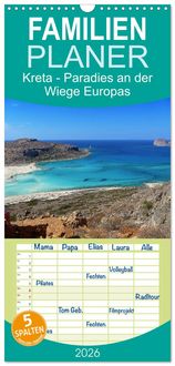 Produktbild: Familienplaner 2026 - Kreta - Paradies an der Wiege Europas mit 5 Spalten (Wandkalender, 21 x 45 cm) CALVENDO