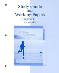 Produktbild: Study Guide and Working Papers Chapters 1-13 for Use with College Accounting