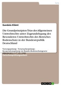 Produktbild: Kl&auml;mt, G: Grundprinzipien-Trias des Allgemeinen Umweltrechts