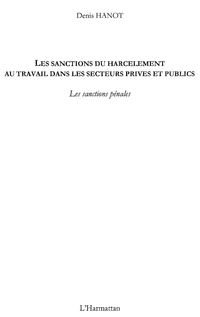 Produktbild: Les sanctions du harcElement au travail dans les secteurs pr