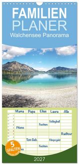 Produktbild: Familienplaner 2027 - Walchensee Panorama mit 5 Spalten (Wandkalender, 21 x 45 cm) CALVENDO