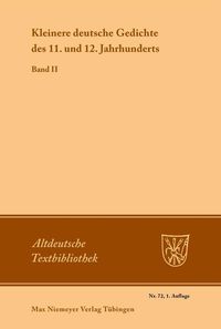 Produktbild: Kleinere deutsche Gedichte des 11. und 12. Jahrhunderts