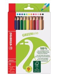 Produktbild: STABILO Umweltfreundlicher Dreikant-Buntstift -   GREENtrio - 12er Pack - mit 12 verschiedenen Farben