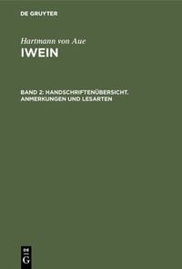 Produktbild: Handschriften&uuml;bersicht. Anmerkungen und Lesarten