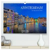 Produktbild: Amsterdam am Tag und bei Nacht (hochwertiger Premium Wandkalender 2026 DIN A2 quer), Kunstdruck in Hochglanz