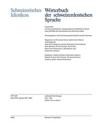 Produktbild: Schweizerisches Idiotikon, Band XVII, Heft 229