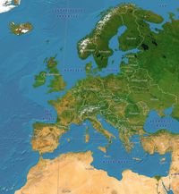 Bild vom Artikel GLOW IN THE DARK Satellitenbild Europakarte vom Autor 