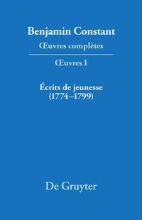 Produktbild: &Eacute;crits de jeunesse (1774-1799)