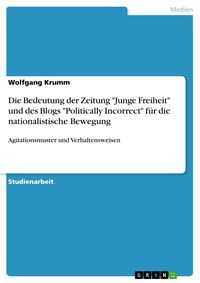 Produktbild: Die Bedeutung der Zeitung "Junge Freiheit" und des Blogs "Politically Incorrect" f&uuml;r die nationalistische Bewegung