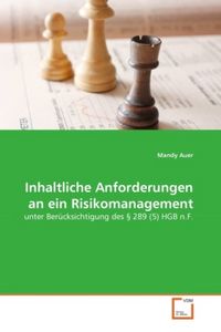 Produktbild: Auer, M: Inhaltliche Anforderungen an ein Risikomanagement