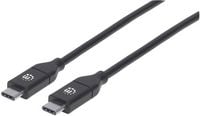 Produktbild: Manhattan USB-Kabel USB 2.0 USB-C&reg; Stecker, USB-C&reg; Stecker 2.00 m Schwarz 355247