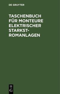 Produktbild: Taschenbuch f&uuml;r Monteure elektrischer Starkstromanlagen