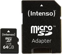 Produktbild: Intenso High Performance microSDXC-Karte 64 GB Class 10 inkl. SD-Adapter