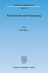 Produktbild: Richterrecht und Verfassung.