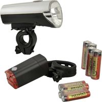 Bild vom Artikel FISCHER FAHRRAD Fahrradbeleuchtung Set 85330 LED batteriebetrieben Silber (matt) vom Autor 