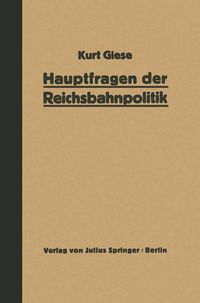 Produktbild: Hauptfragen der Reichsbahnpolitik