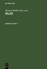 Produktbild: Klio. Band 60, Heft 1