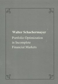 Produktbild: Portfolio optimizations in incomplete financial markets