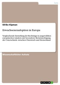 Produktbild: Erwachsenenadoption in Europa