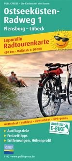 Produktbild: Ostseek&uuml;sten-Radweg 1. Flensburg - L&uuml;beck 1 : 50 000