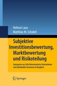 Produktbild: Subjektive Investitionsbewertung, Marktbewertung und Risikoteilung