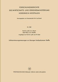 Produktbild: Lichtzerstreuungsmessungen an L&ouml;sungen hochpolymerer Stoffe