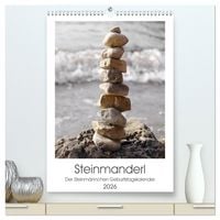 Produktbild: Steinmanderl - Der Steinm&auml;nnchen Geburtstagskalender (hochwertiger Premium Wandkalender 2026 DIN A2 hoch), Kunstdruck in Hochglanz