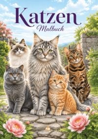 Produktbild: Katzen Malbuch f&uuml;r Kinder ab 8 Jahren und Erwachsene mit 50 detailreichen Ausmalmotiven