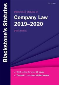 Produktbild: FRENCH, D: Blackstone's Statutes on Company Law 2019-2020