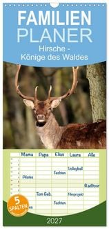 Produktbild: Familienplaner 2027 - Hirsche - K&ouml;nige des Waldes mit 5 Spalten (Wandkalender, 21 x 45 cm) CALVENDO