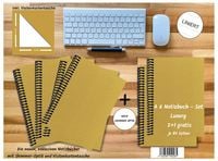 Produktbild: A 6 Notizbuch - Set, 4+2 gratis, Luxury 80 Seiten GOLD GMUND SHIMMER, liniert