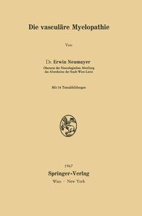 Produktbild: Die vascul&auml;re Myelopathie