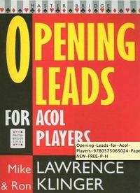 Produktbild: Lawrence, M: Opening Leads for ACOL Players