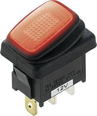 Produktbild: TRU Components 1587935 Wippschalter TC-R13-66B8 12 V/DC 16A 1 x Aus/Ein rastend 1St.