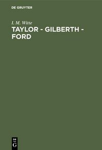 Produktbild: Taylor - Gilberth - Ford