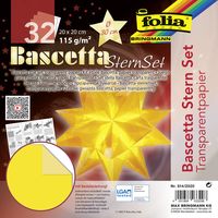 Bild vom Artikel Folia Bascetta-Stern Set, TRANSPARENTPAPIER 115g/m², 20x20cm, 32 Blatt, gelb vom Autor 